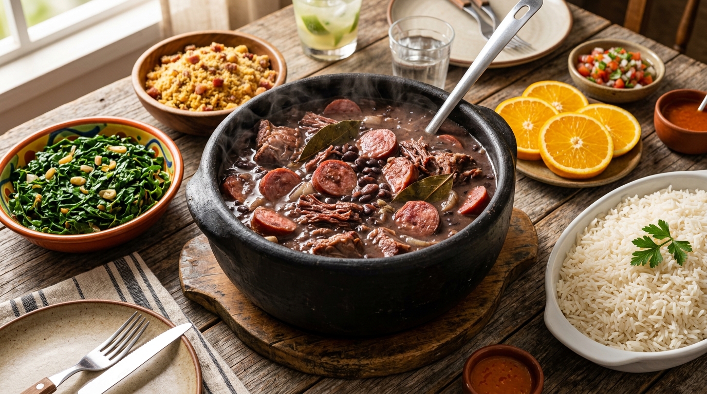 Foto ilustrativa de A Arte da Feijoada Perfeita: 10 Segredos do Dessalgue ao Caldo Aveludado - Gazeta Gastronômica Chef IA